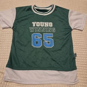 Youth Green and White Tee - Young Winning 65